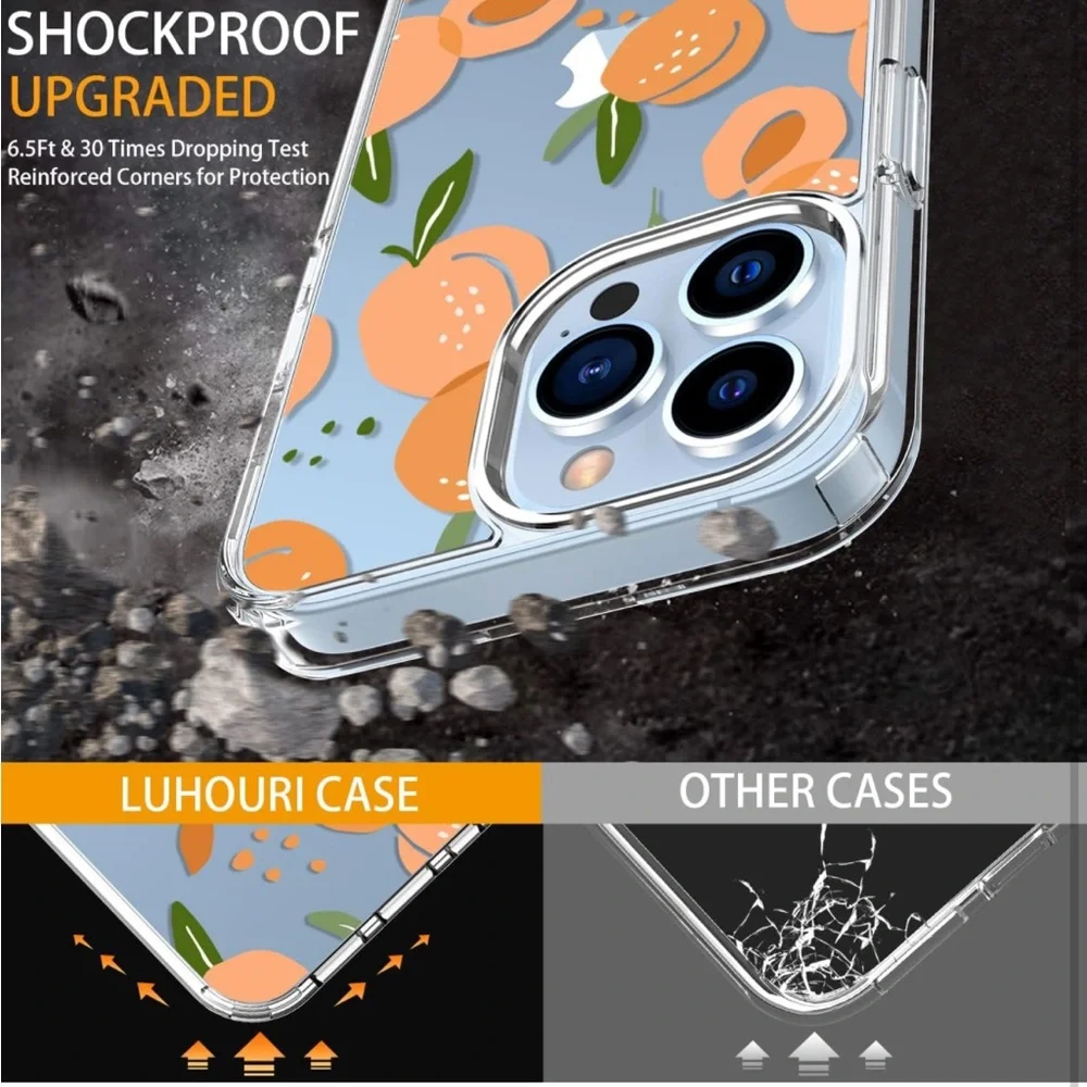 5for$10 Peach iPhone 12 Pro Max Case with Screen Protector Slim Phone Case